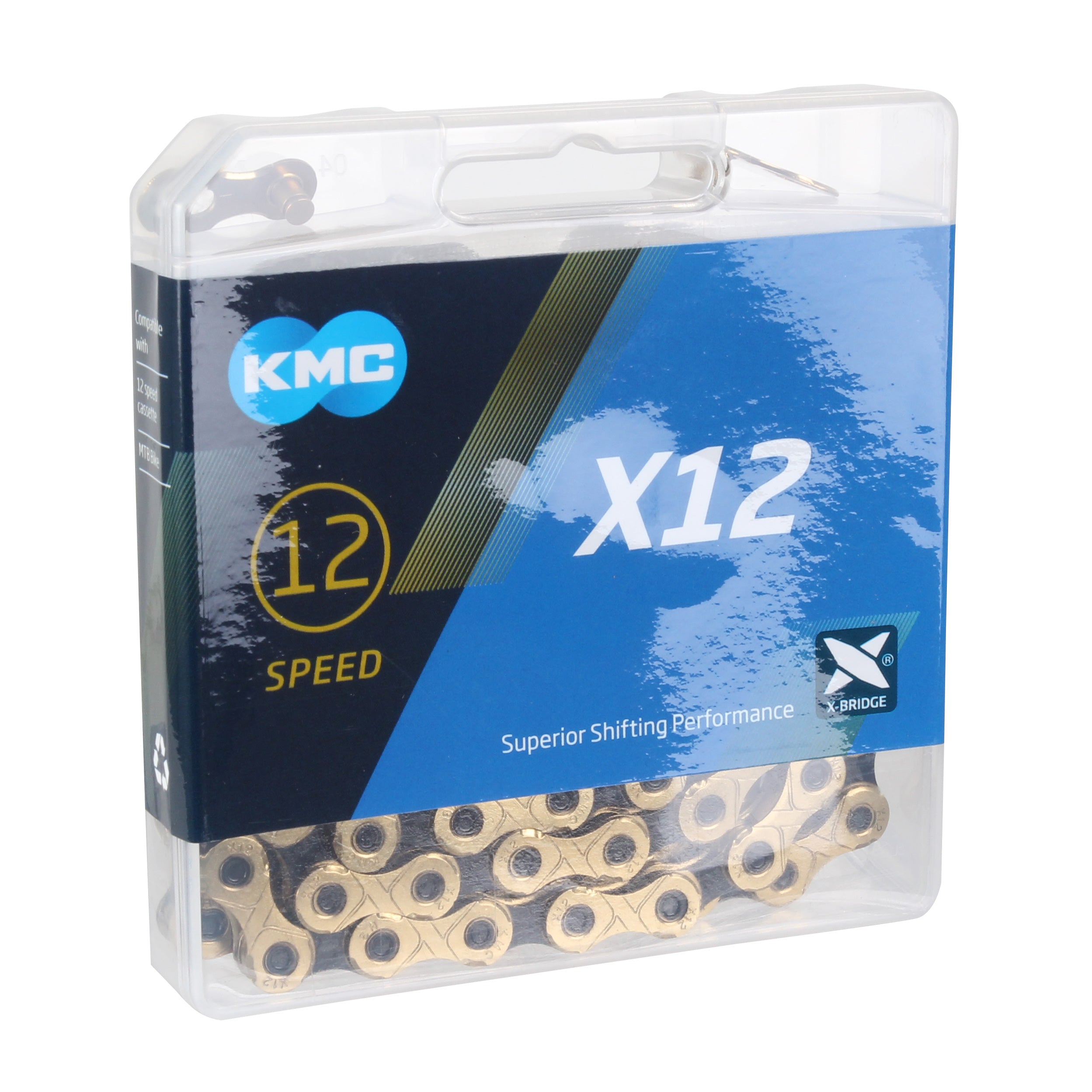 KMC X-12 Ti-Nitride Coated 12sp Chain, Gold/Black-0