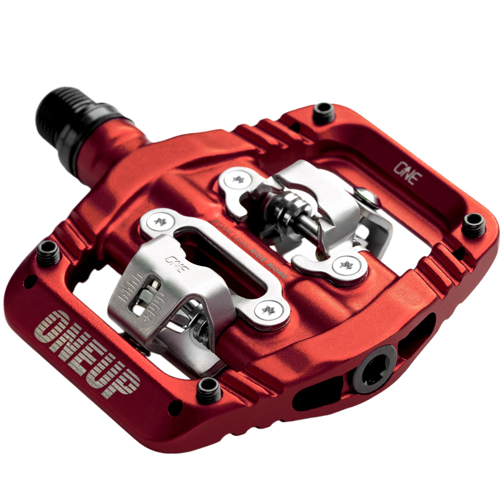 OneUp Components Clip Pedals, CrMo, Red-0