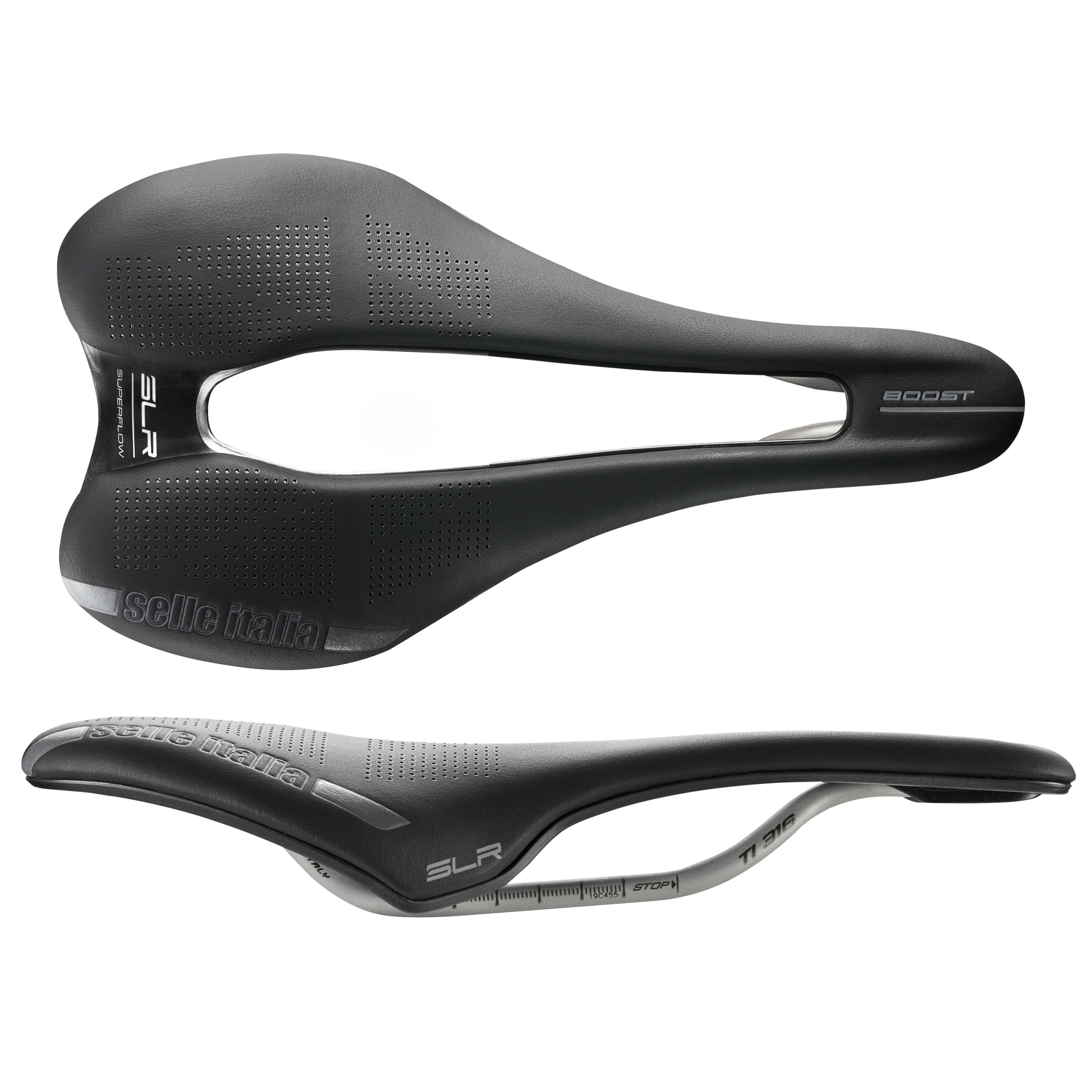 Selle Italia SLR Boost Superflow S3, TI 316, Blk-0