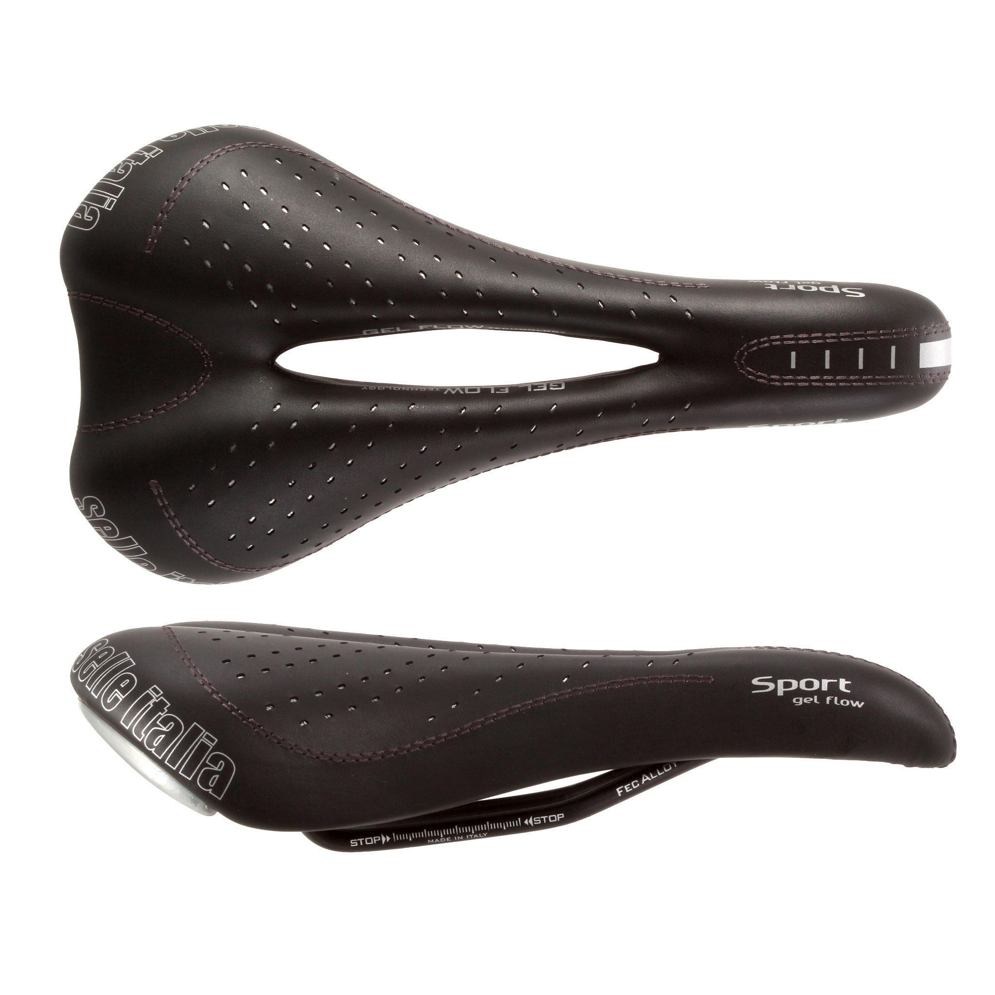 Selle Italia Sport Gel Flow, FeC Alloy Rail, Black-0