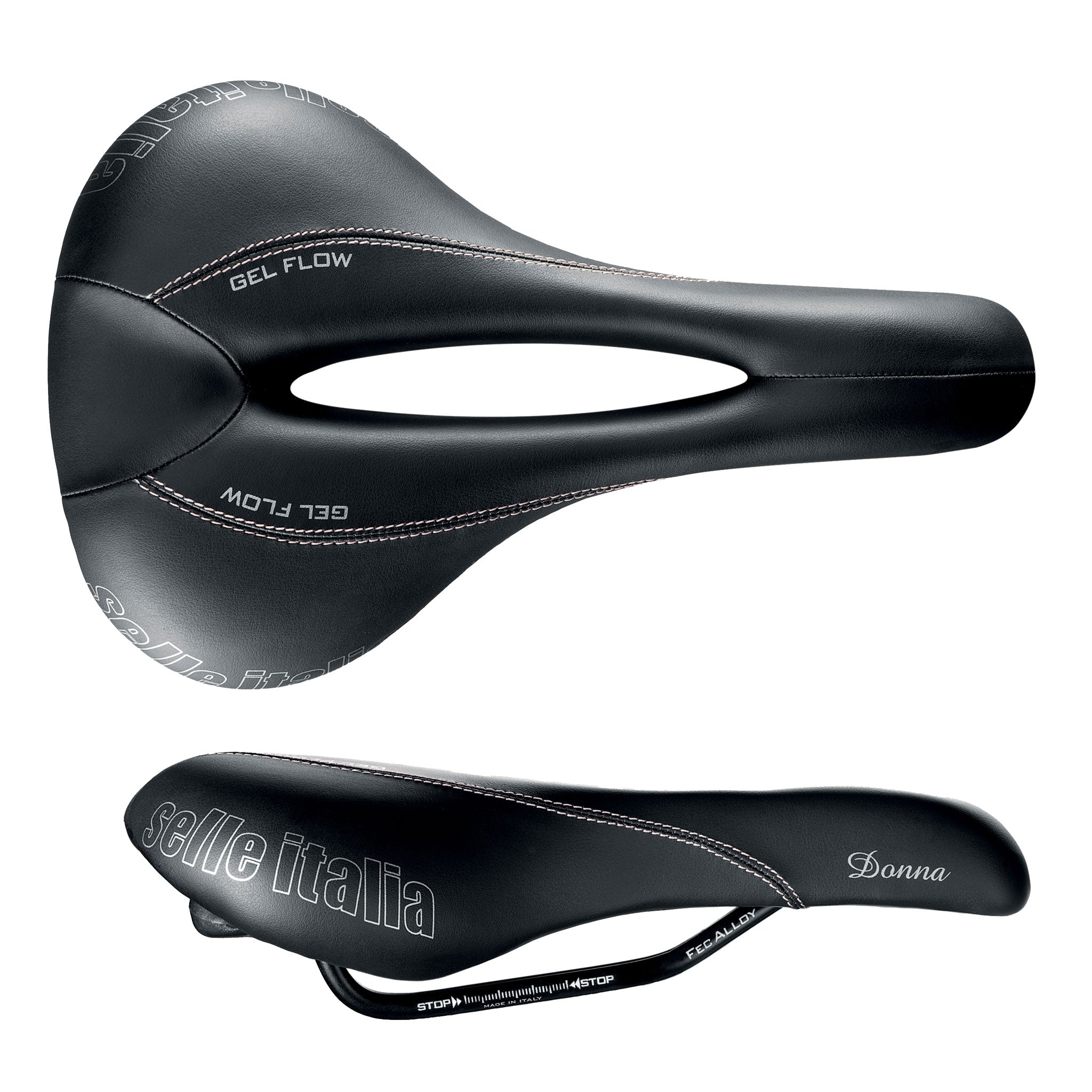 Selle Italia Donna Flow Saddle, L2, FEC Rail, Black-0
