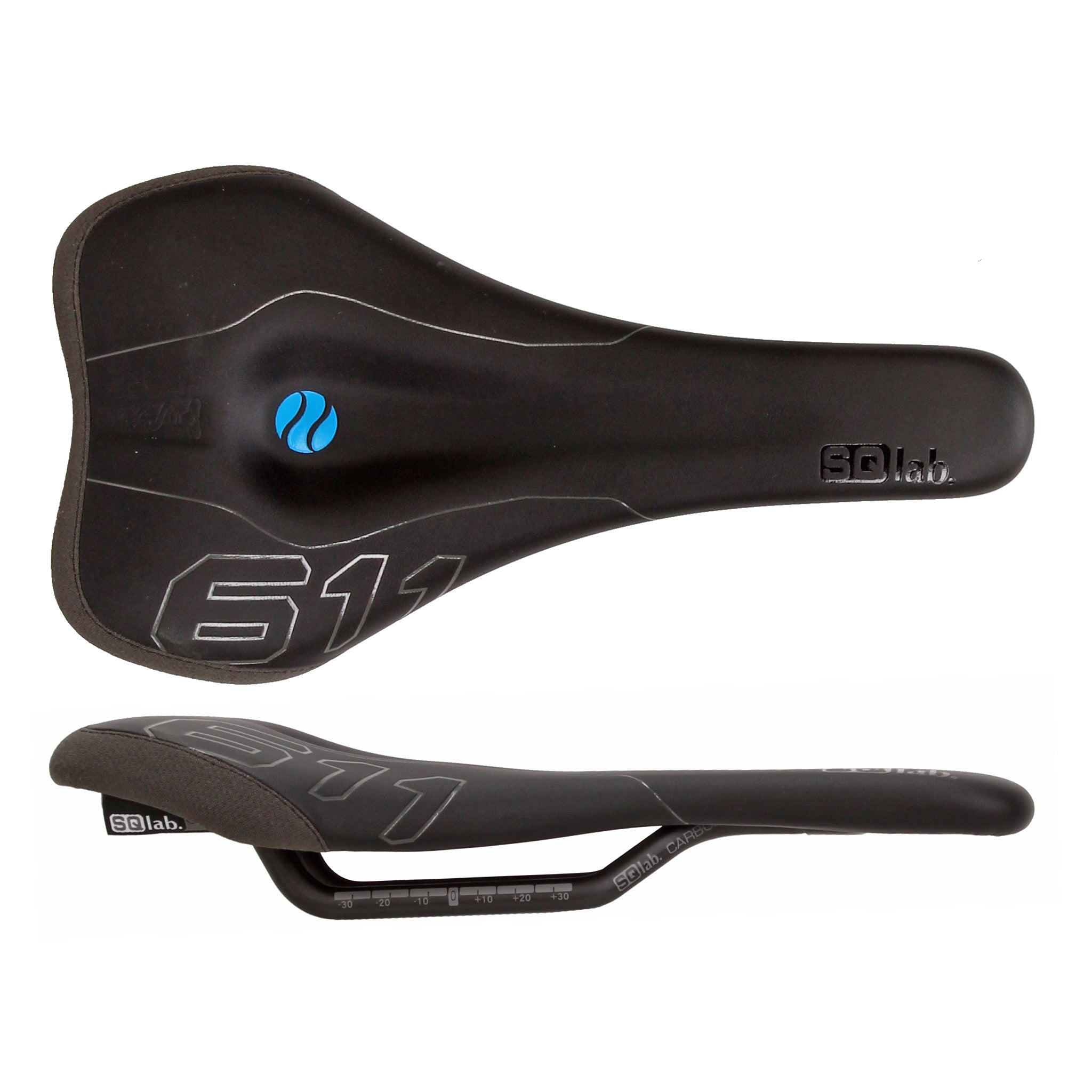 SQlab 611 Ergowave carbon rail 130* saddle, blk-0