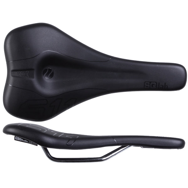 SQlab 611 Ergowave CrMo rail 130* Saddle, blk-0