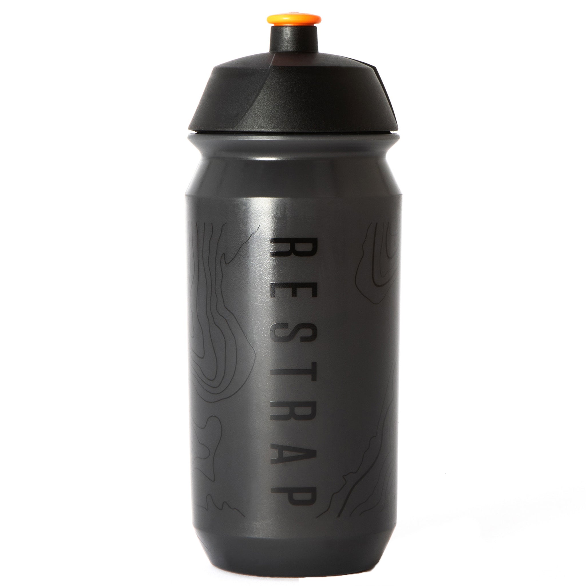 Restrap Contour Design Water Bottle, 500ml, Smoke/Orange-0