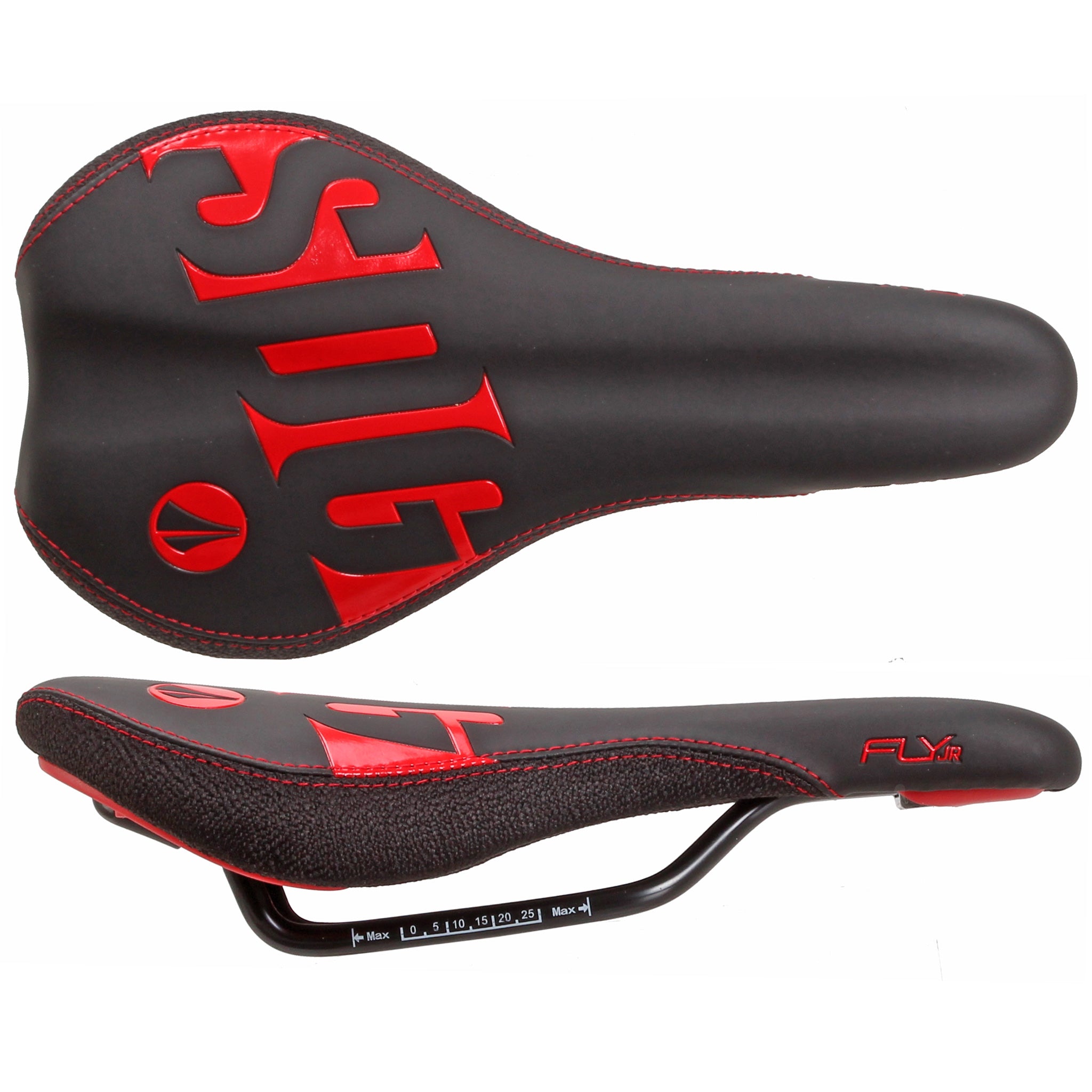 SDG Fly Jr Saddle, Steel Rails - Blk/Red-0