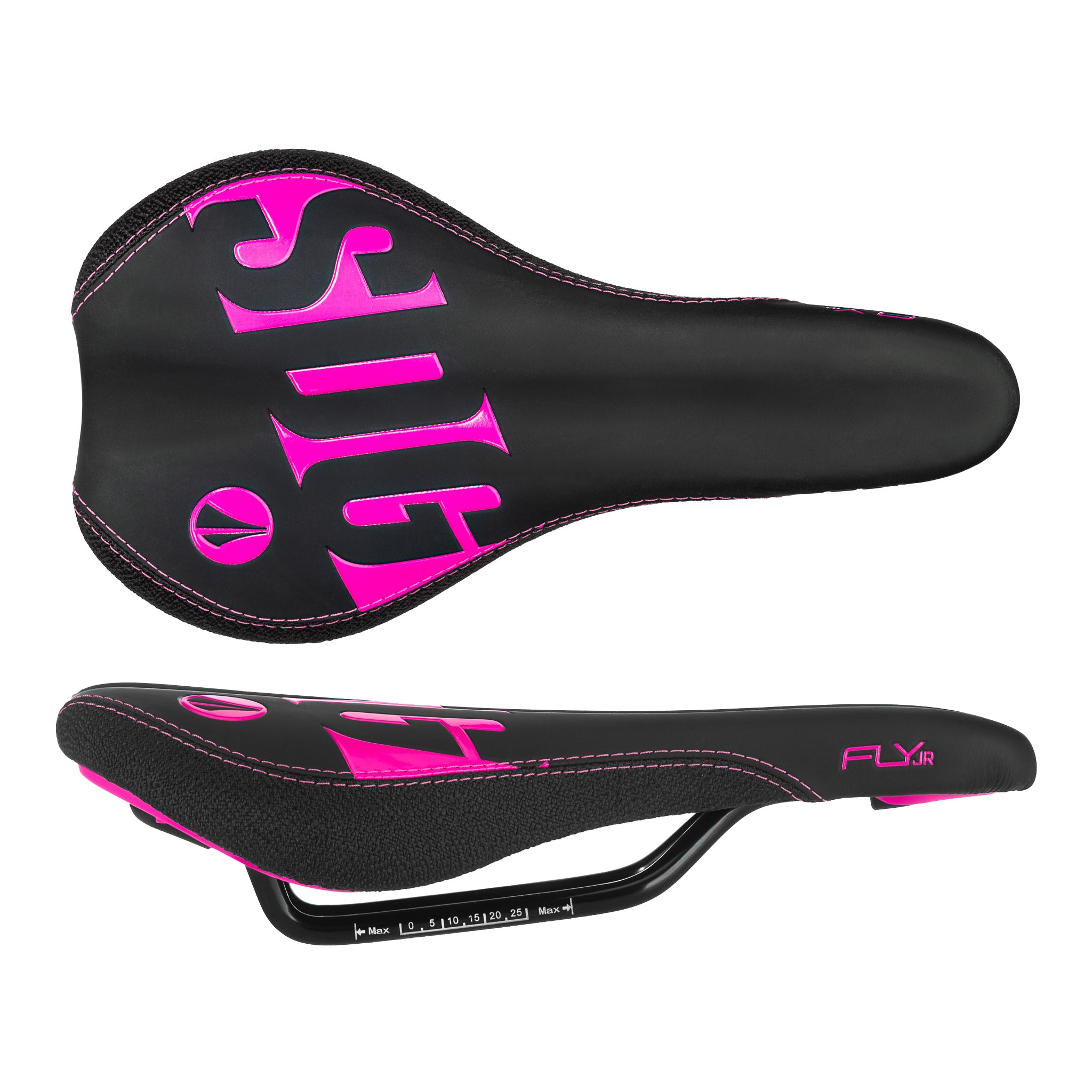 SDG Fly Jr Saddle, Steel Rails - Blk/Pink-0