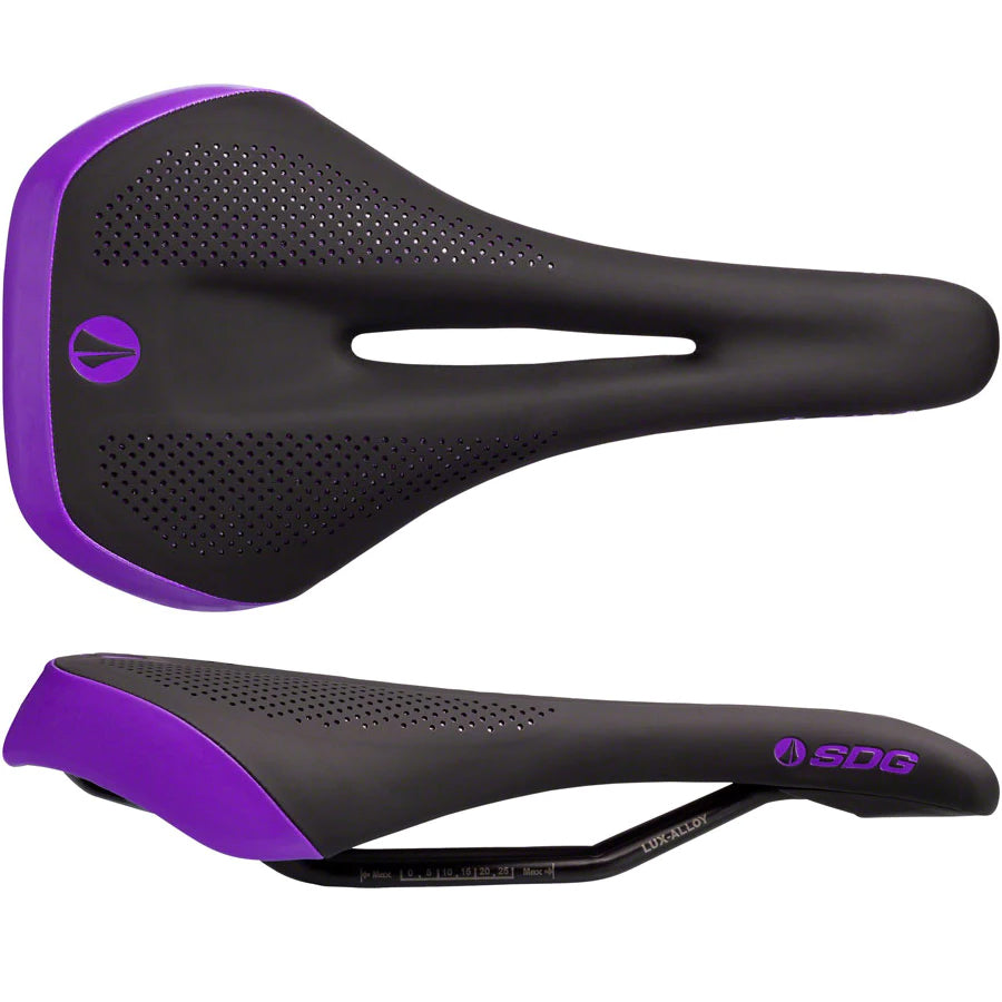 SDG Allure V2 Saddle, Lux-Alloy Rails, Black/Purple-0