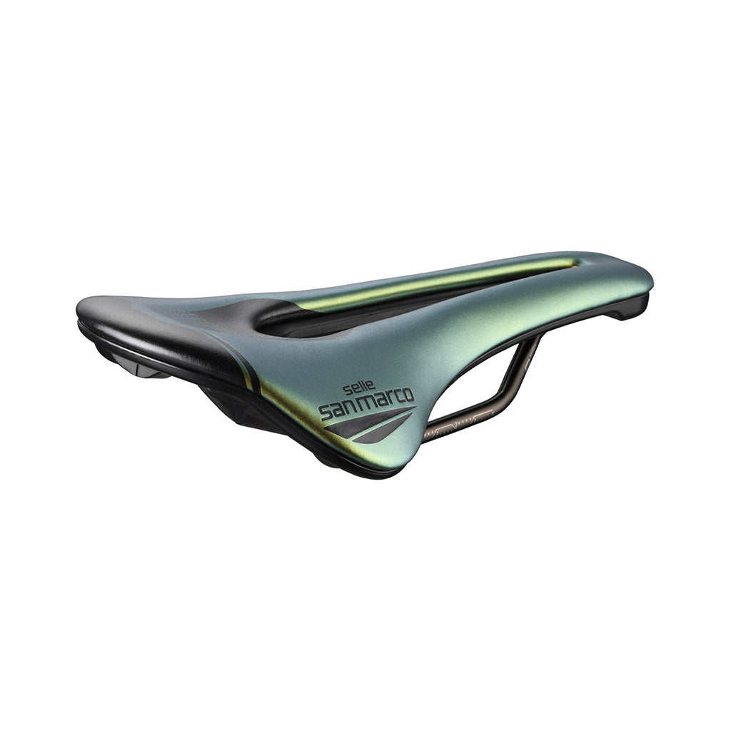 Selle San Marco Shortfit 2.0, Open-Fit Racing, Narrow, Iridescent Gold-0