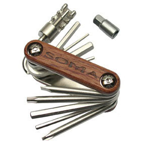 Soma Woodie 11-Function Multi-Tool, Wood/Chrome-0