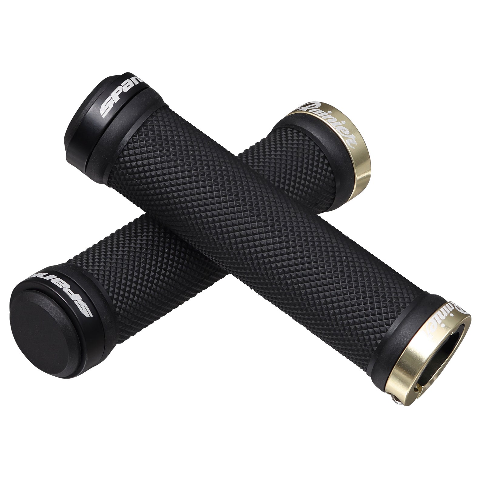 Spank Spoon Locking Grips, Rainier Beer LTD, Black/Gold-0