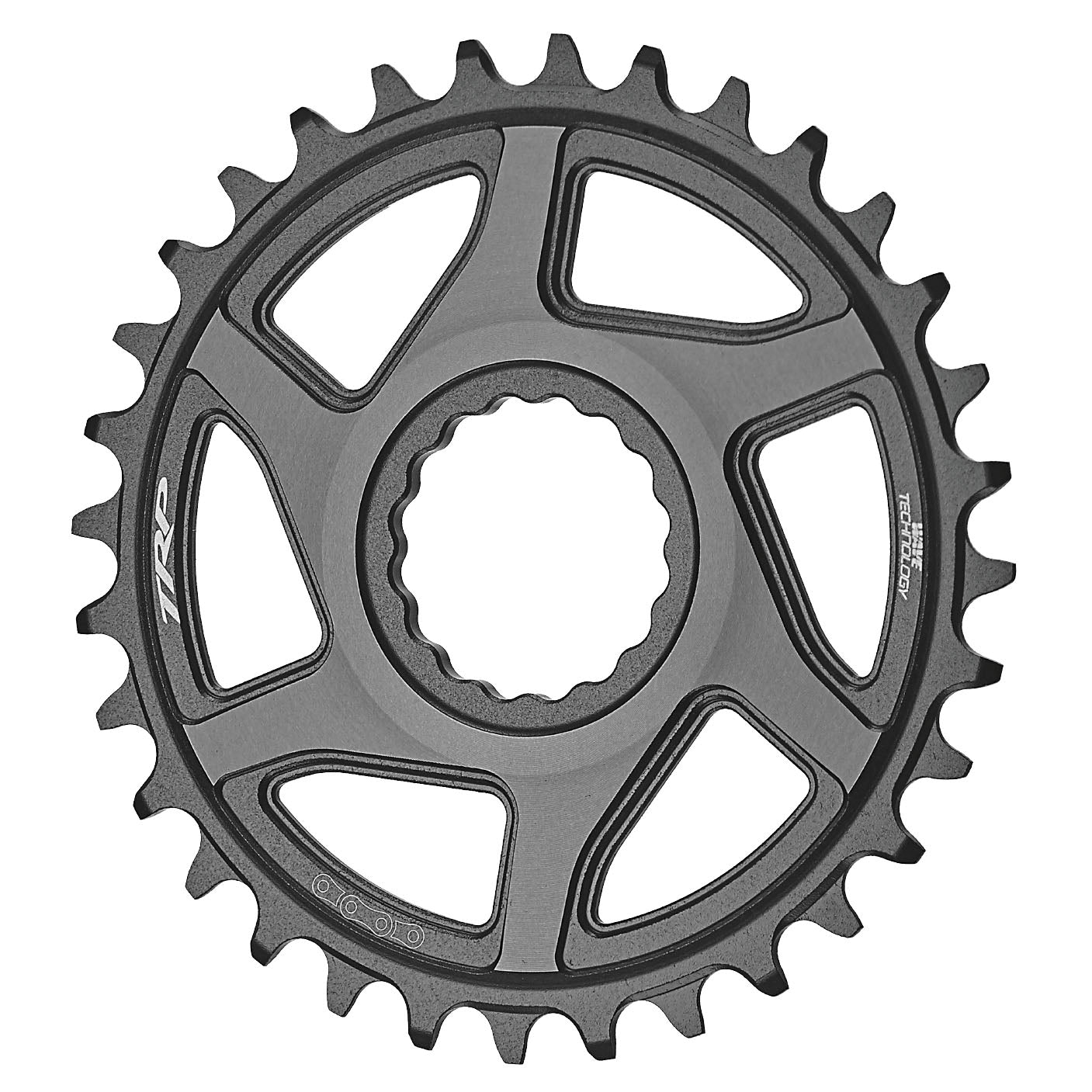 TRP Boost 3mm Offset Chainring, 30T - Black/Silver-0