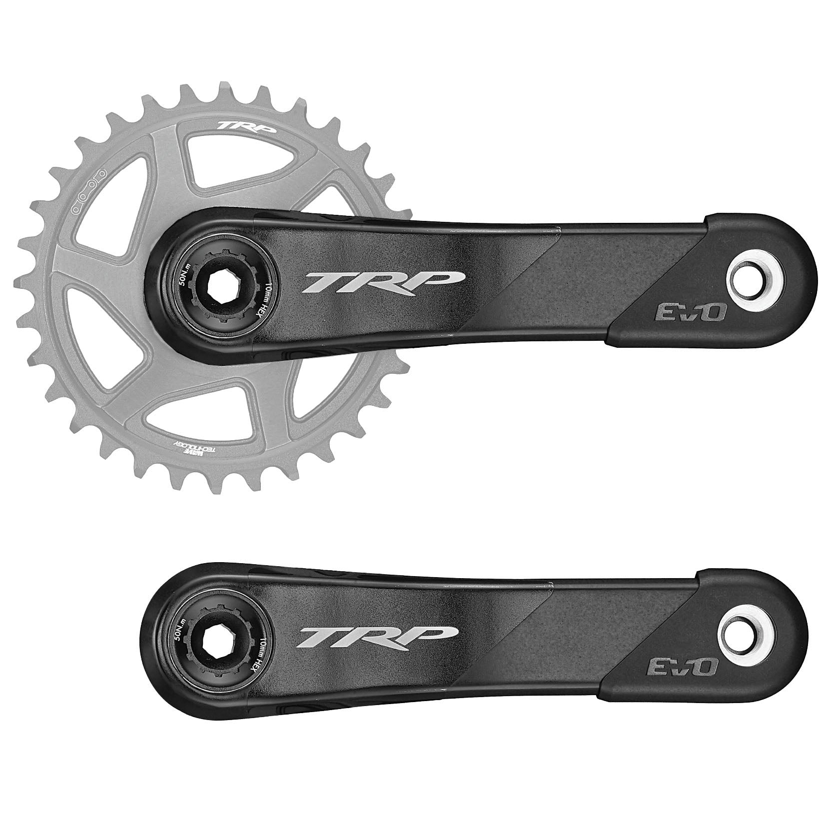 TRP EVO Carbon Crank Arms, 136 BB, 165mm, Black/Silver-0