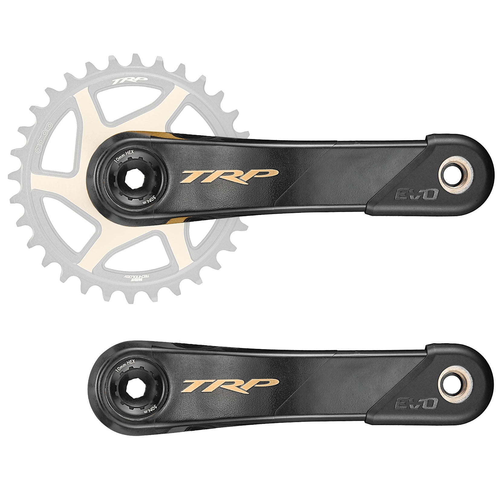 TRP EVO Carbon Crank Arms, 136 BB, 170mm, Black/Gold-0