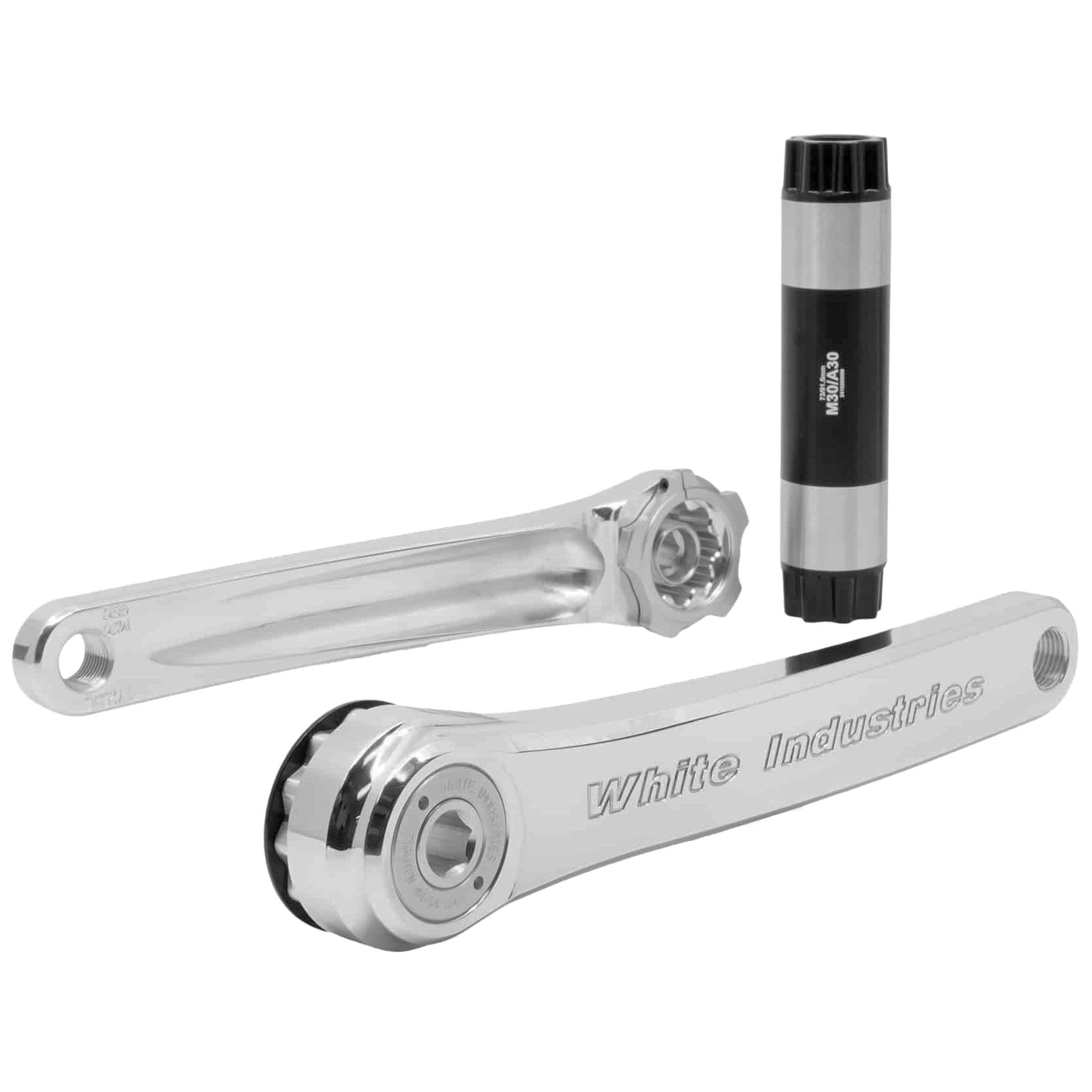 White Industries M30 Mountain Cranks, 30mm Spindle, 160mm, Silver-0
