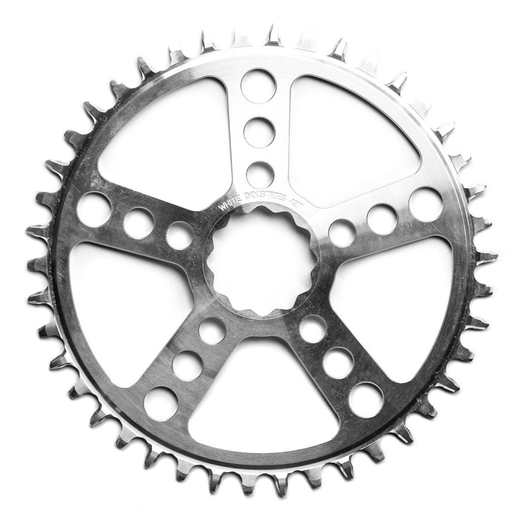 White Industries MR30 TSR 1x Chainring (3mm Offset) 42T, Silver-0
