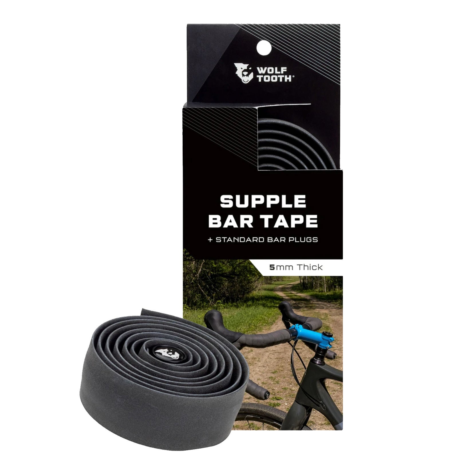 Wolf Tooth Components Supple Lite Bar Tape, Black-0