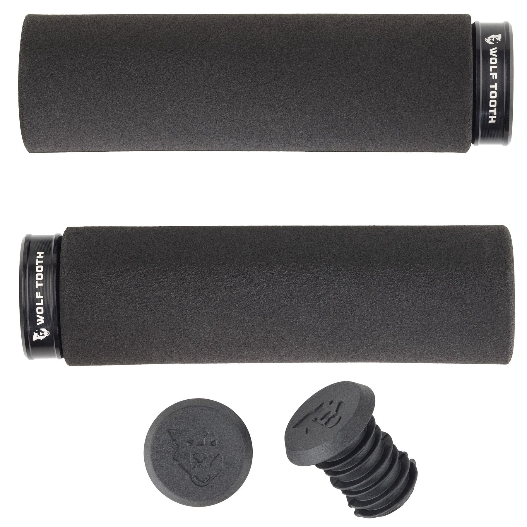 Wolf Tooth Components Lock-On Fat Paw Grip Set, Black/Black-0