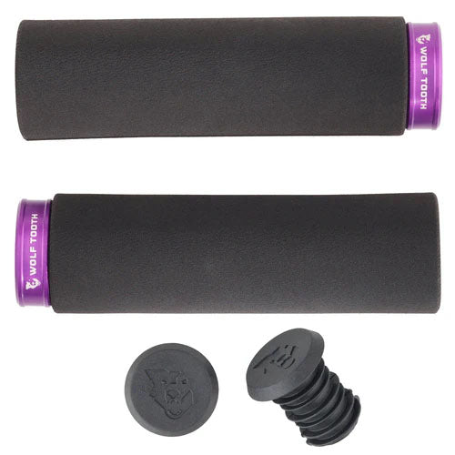 Wolf Tooth Components Lock-On Fat Paw Grip Set, Black/Ultraviolet-0