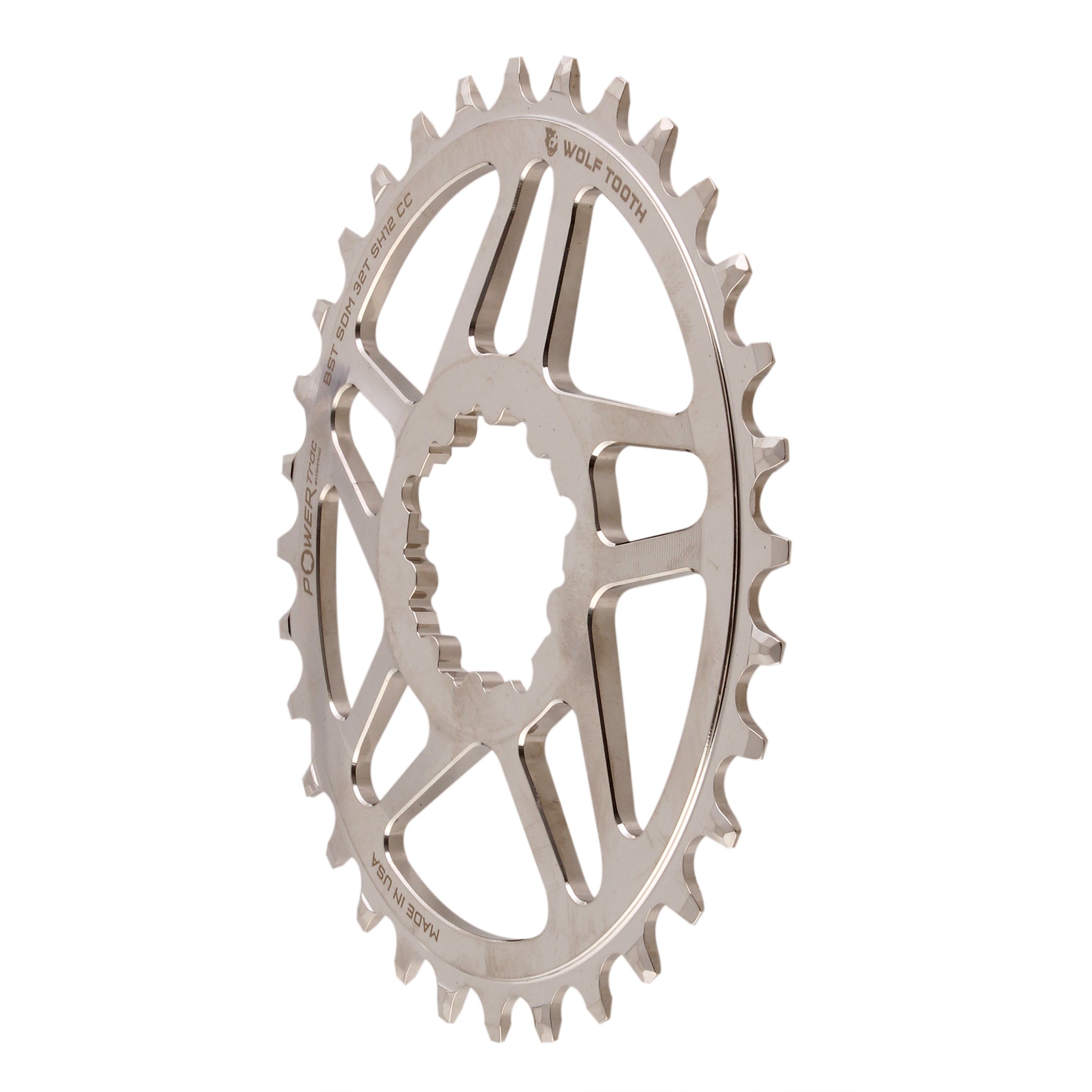 Wolf Tooth Components Elliptical SRAM 3-Bolt DM Boost HG+ Chainring, 32T, Nk-0