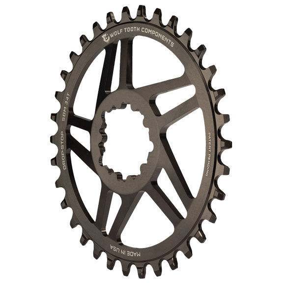 Wolf Tooth Components 5-Spoke GXP Direct Mount Chainring, 28T, Black-0