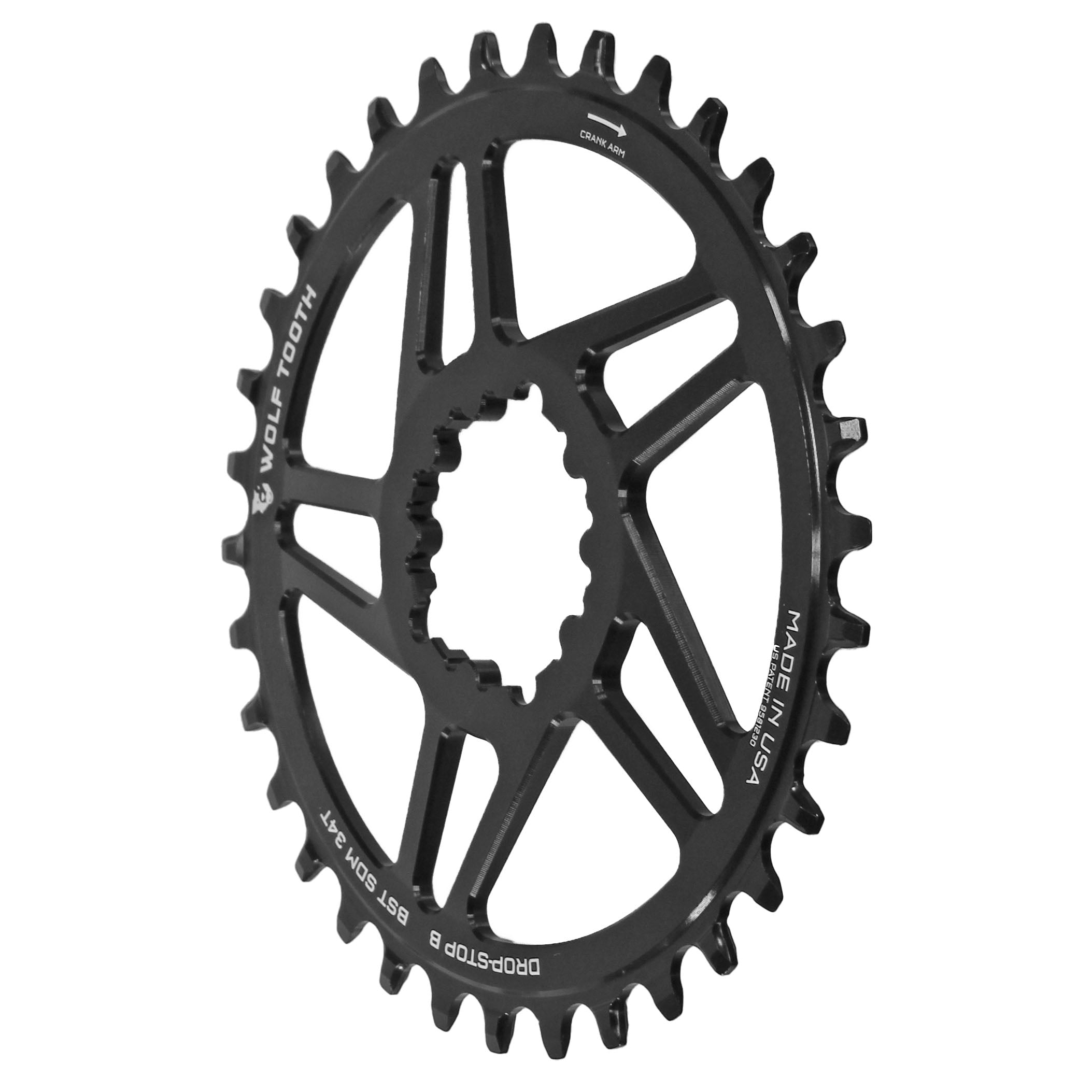 Wolf Tooth Components 3-Bolt Boost Chainring (DropStop-B), 32T, Black-0