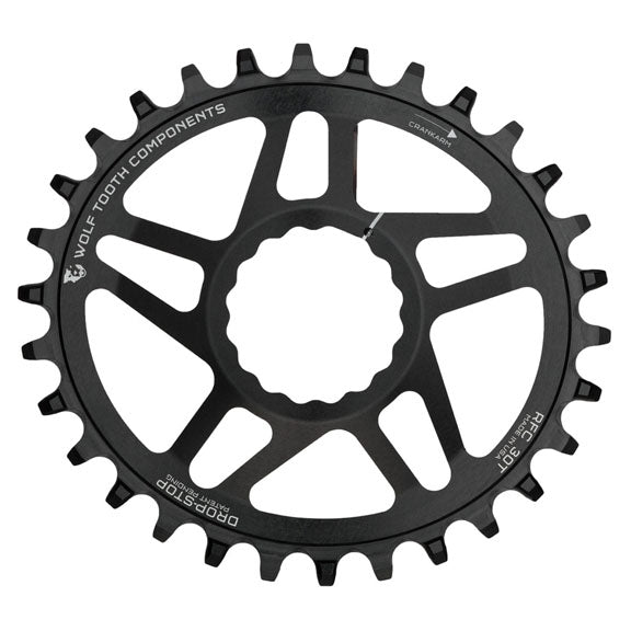Wolf Tooth Components Elliptical Cinch Direct Mount Chainring, 30T, Black-0