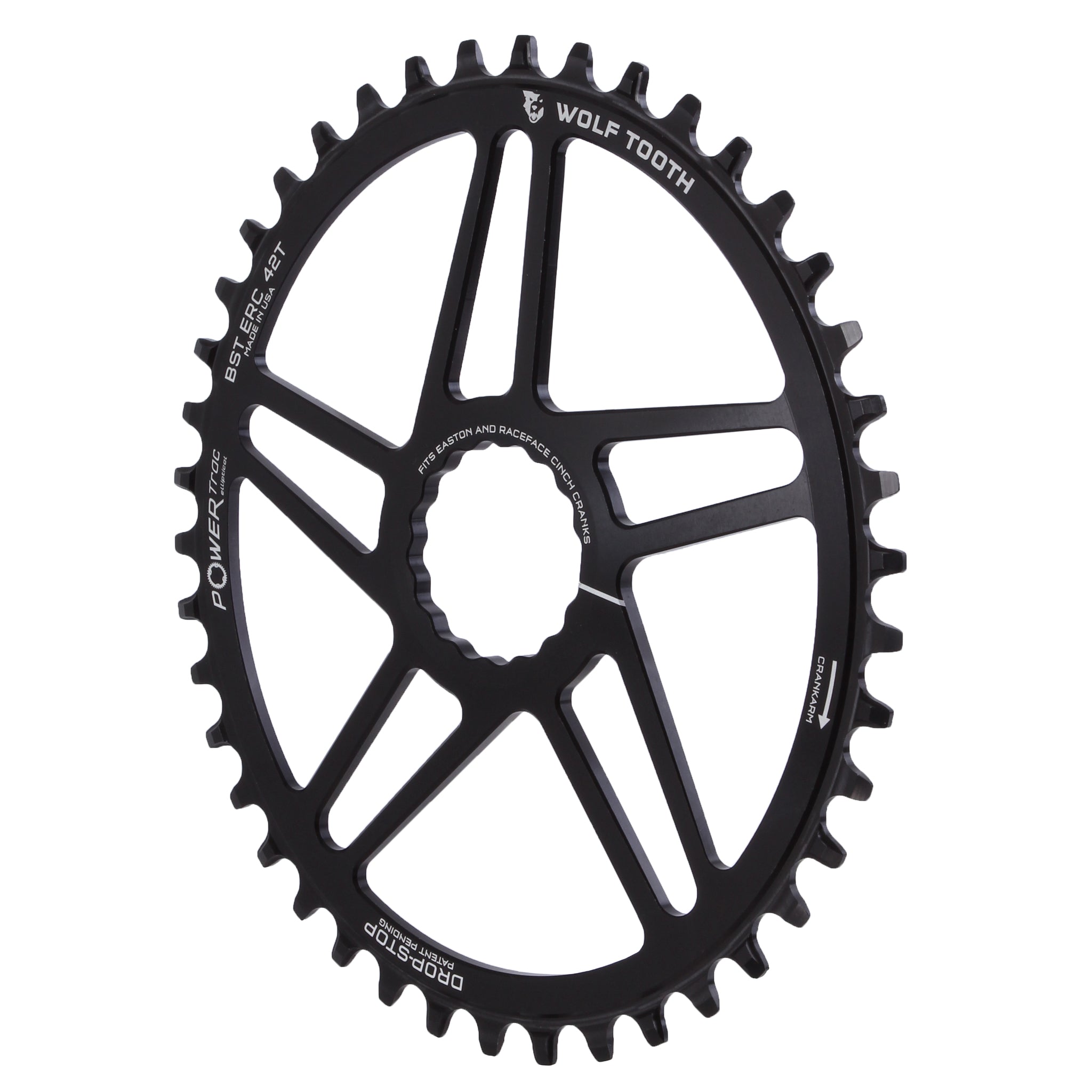 Wolf Tooth Components Cinch CX/Road (Flat Top) Direct Mount Ring, 40T, Bk-0