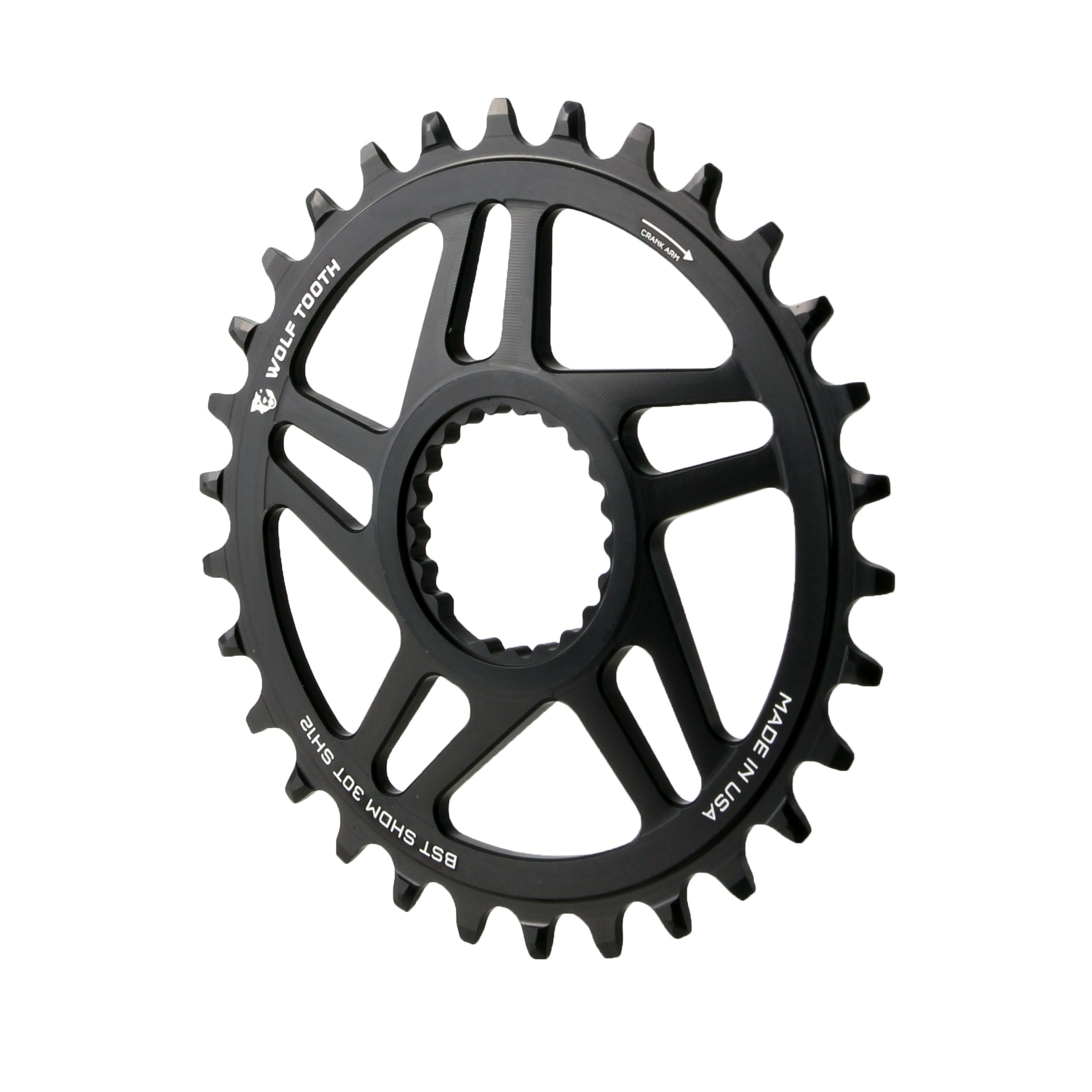 Wolf Tooth Components Shimano DM Boost Chainring (HG+), 30T, Blk-0