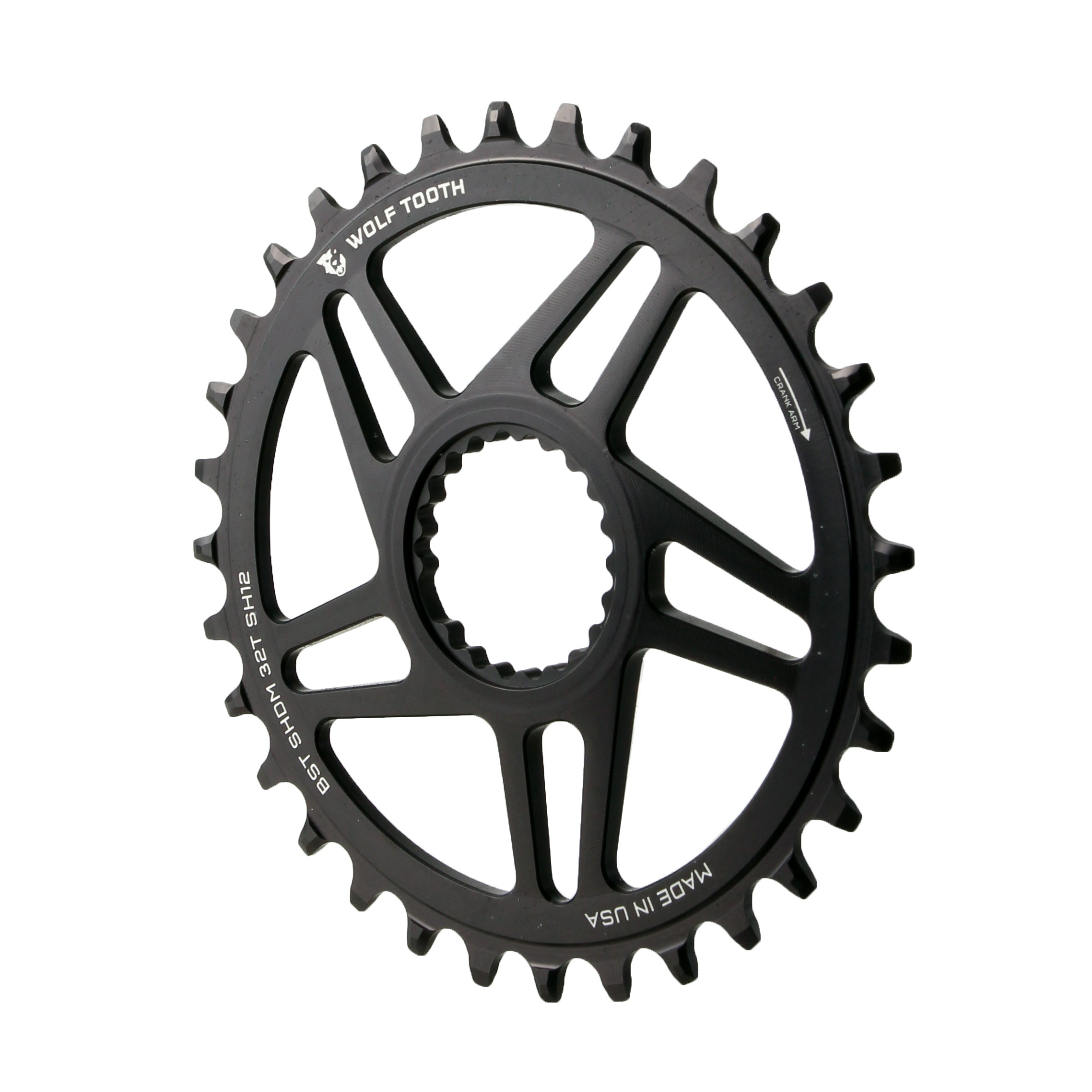 Wolf Tooth Components Shimano DM Boost Chainring (HG+), 32T, Blk-0