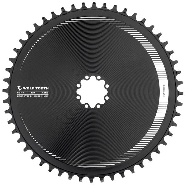 Wolf Tooth Components Aero Chainring, 8-Bolt, Drop-Stop B, 52T, Blk-0