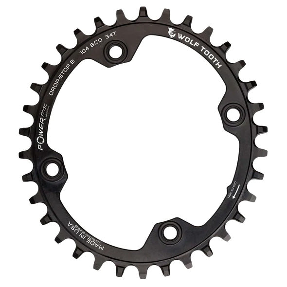 Wolf Tooth Components Elliptical 104BCD Chainring, 32T, DropStop B, Black-0