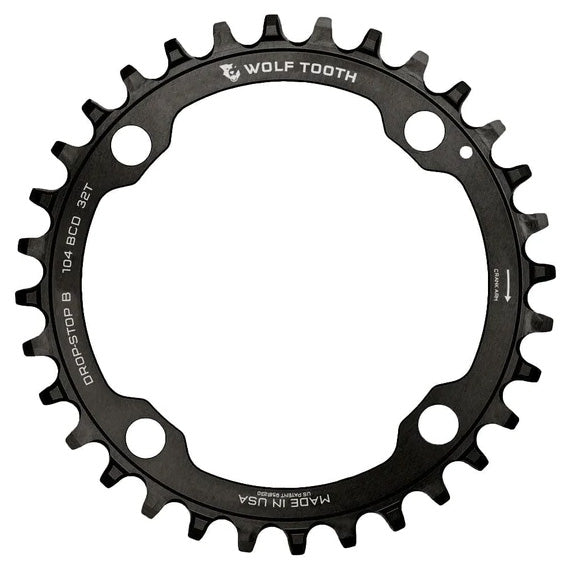 Wolf Tooth Components 104 Chainring, 104BCD 32T, DropStop B, Black-0