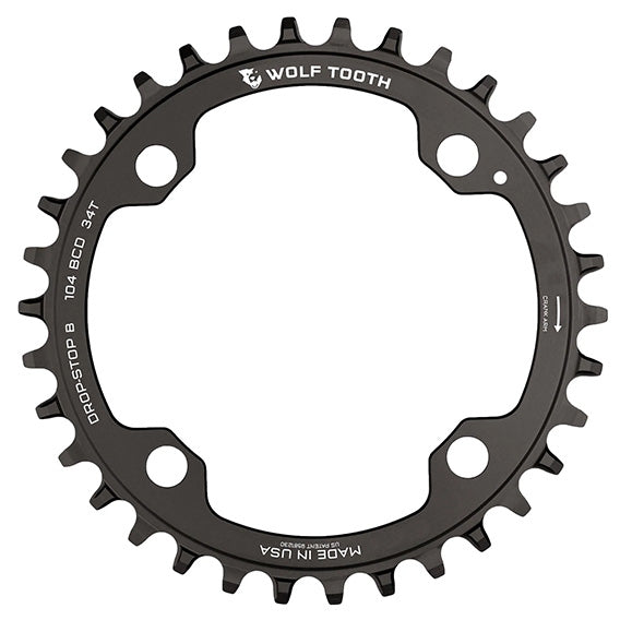 Wolf Tooth Components 104 Chainring, 104BCD 34T, DropStop B, Black-0
