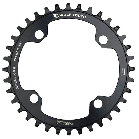 Wolf Tooth Components 104 Chainring, 104BCD 38T, DropStop B, Black-0