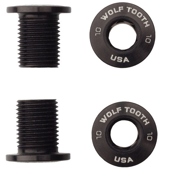 Wolf Tooth Components Single Chainring Bolts for Threaded 104x30t, 4pc, Blk-0