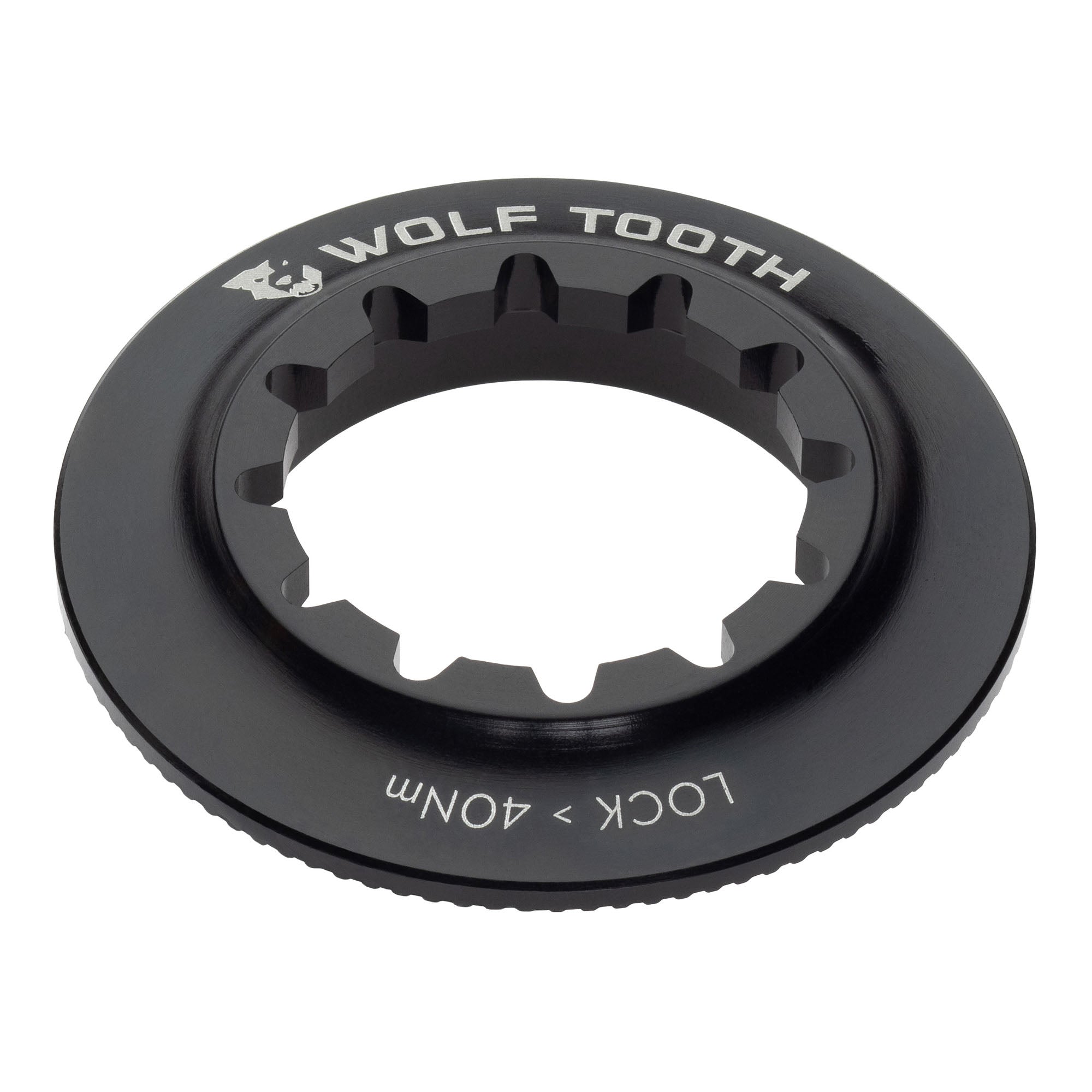 Wolf Tooth Components Center Lock Rotor Lockring, Internal Spline, Black-0