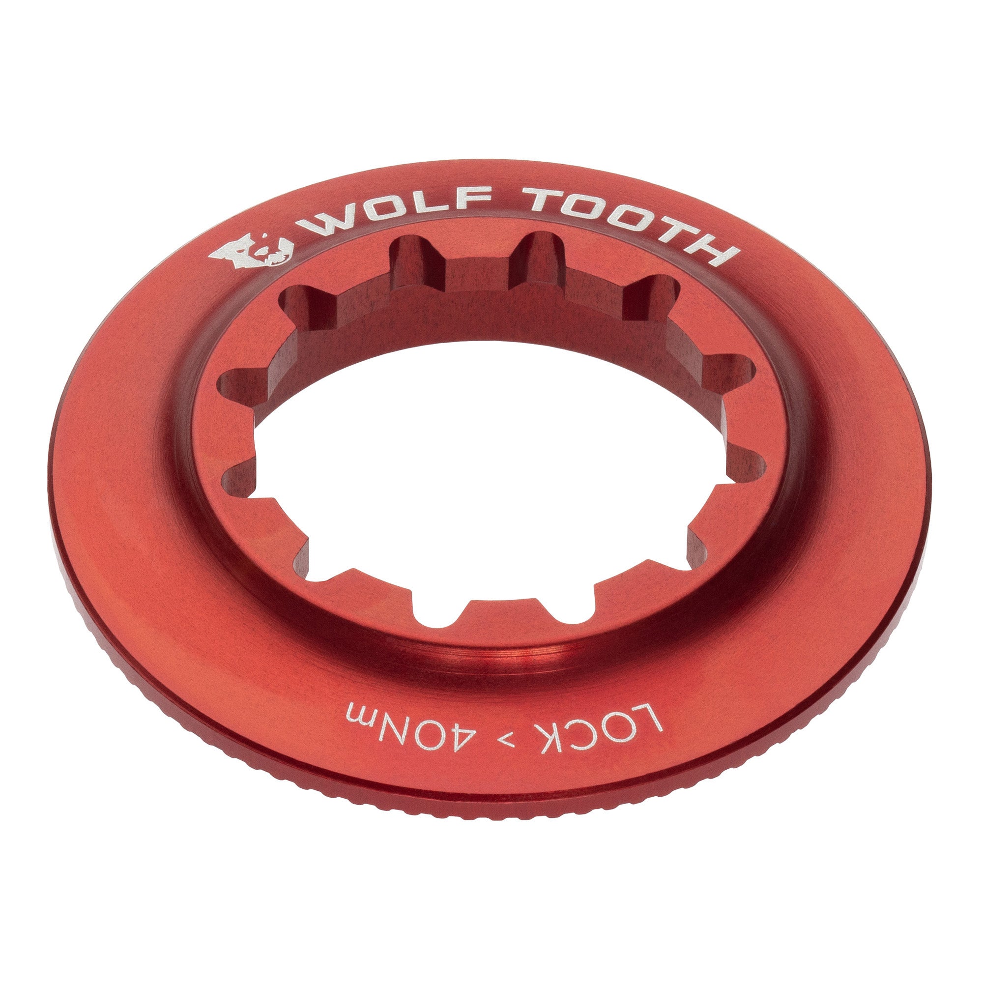 Wolf Tooth Components Center Lock Rotor Lockring, Internal Spline, Red-0