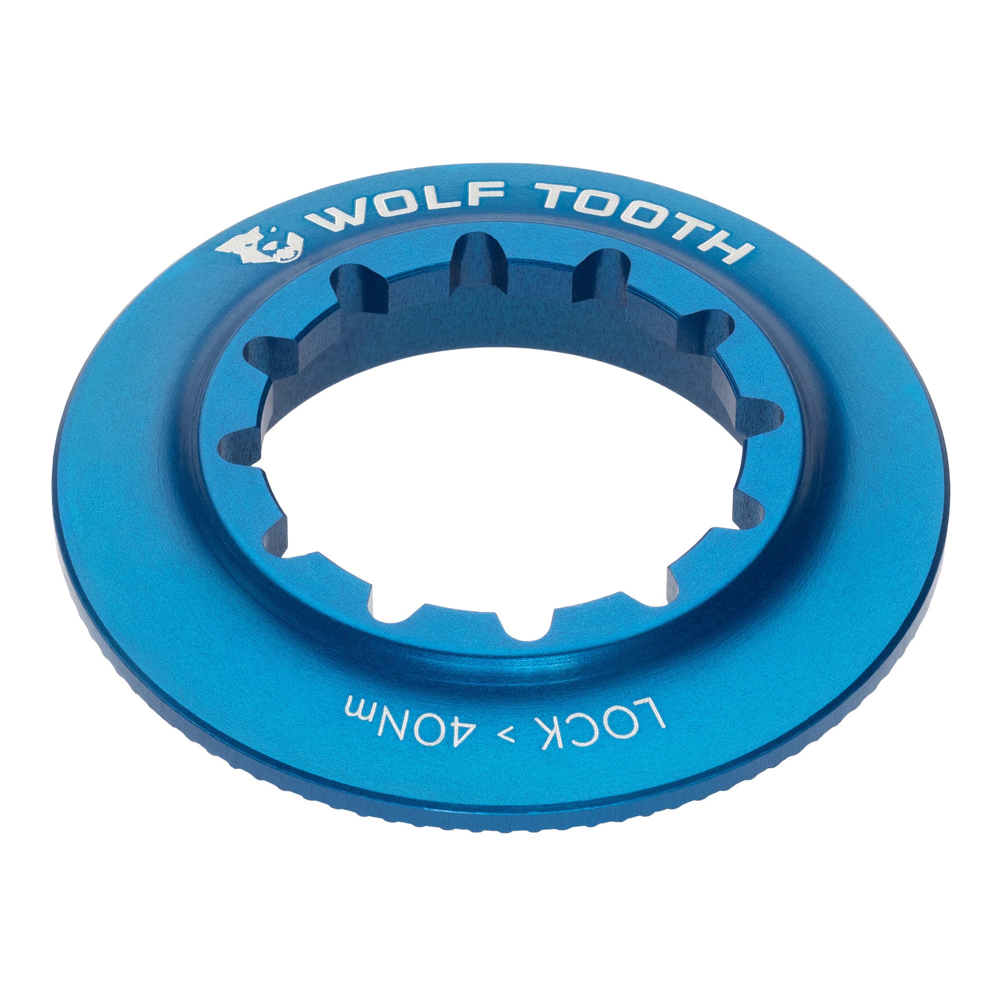Wolf Tooth Components Center Lock Rotor Lockring, Internal Spline, Blue-0