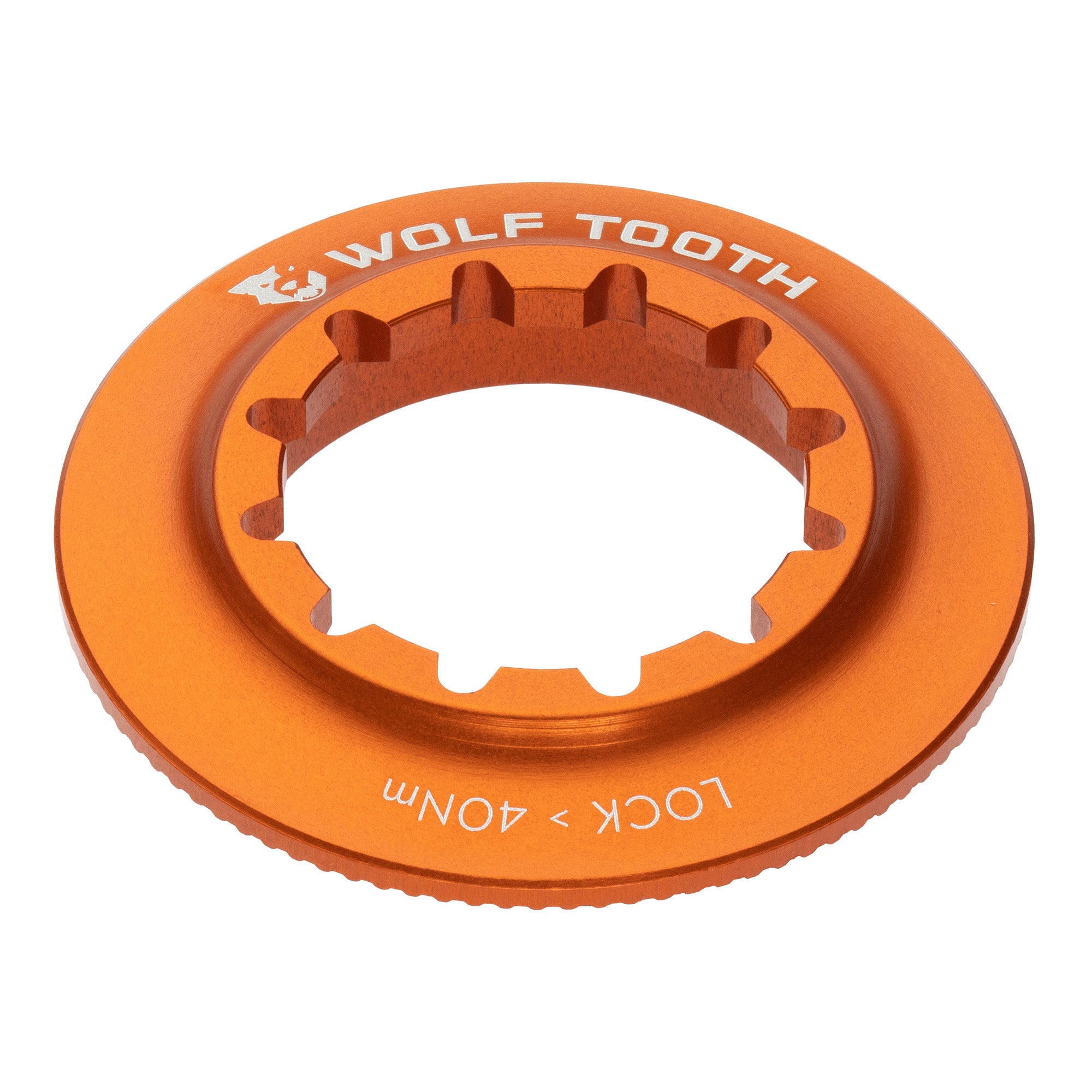 Wolf Tooth Components Center Lock Rotor Lockring, Internal Spline, Orange-0