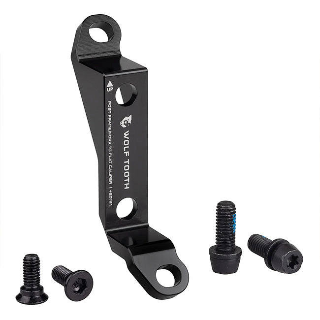 Wolf Tooth Components Post Mount To Flat Mount Adapter, +20mm, Black-0