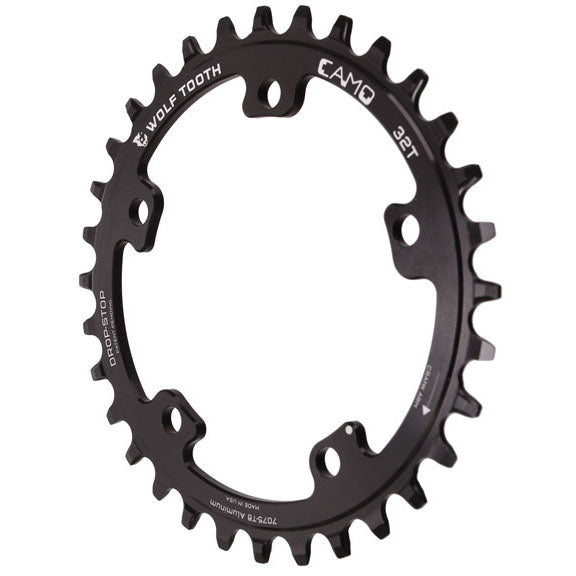 Wolf Tooth Components CAMO Round Chainring, 30t, DropStop B - Black-0