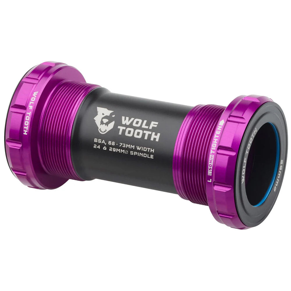 Wolf Tooth Components Bottom Bracket, BSA Shell, 29mm DUB, Ultraviolet Purpl-0