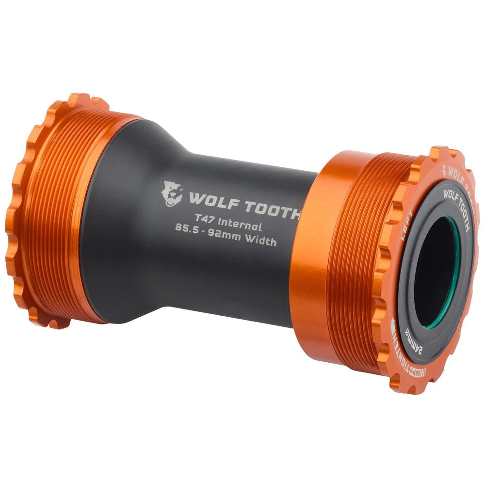 Wolf Tooth Components Bottom Bracket, T47 Internal, 24mm for Shimano, Orange-0