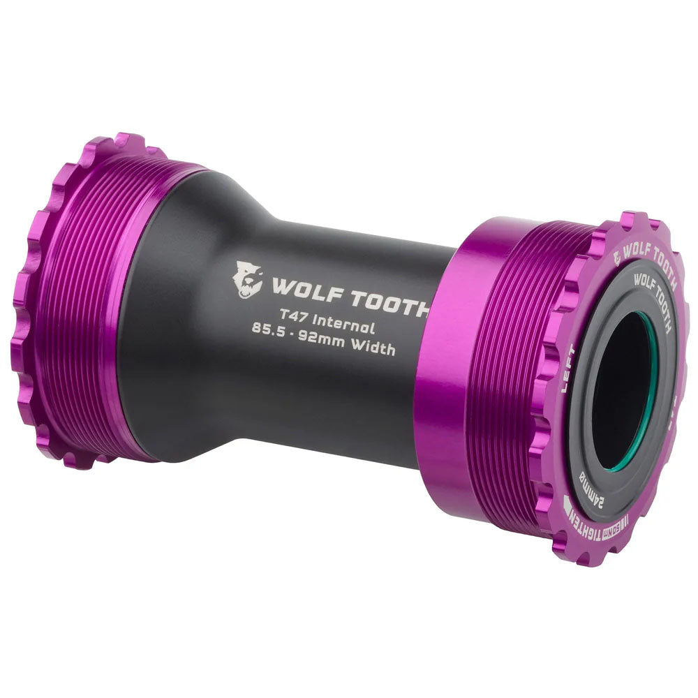 Wolf Tooth Components Bottom Bracket, T47 Internal, 24mm for Shimano, UV Pur-0