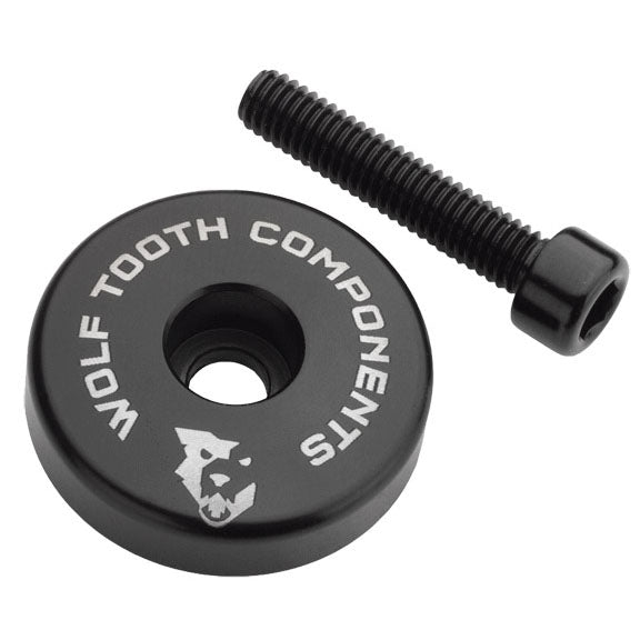 Wolf Tooth Components Stem Cap with 5mm Spacer, Black-0