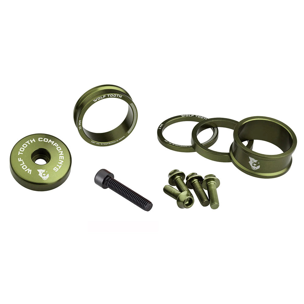Wolf Tooth Components Anodized Bling Kit - Olive-0
