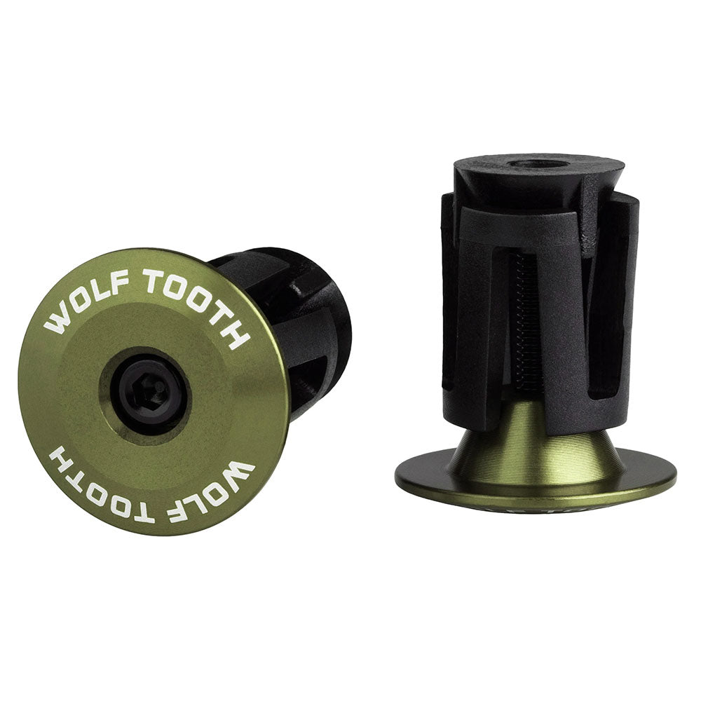 Wolf Tooth Components Alloy Bar End Plugs - Olive-0