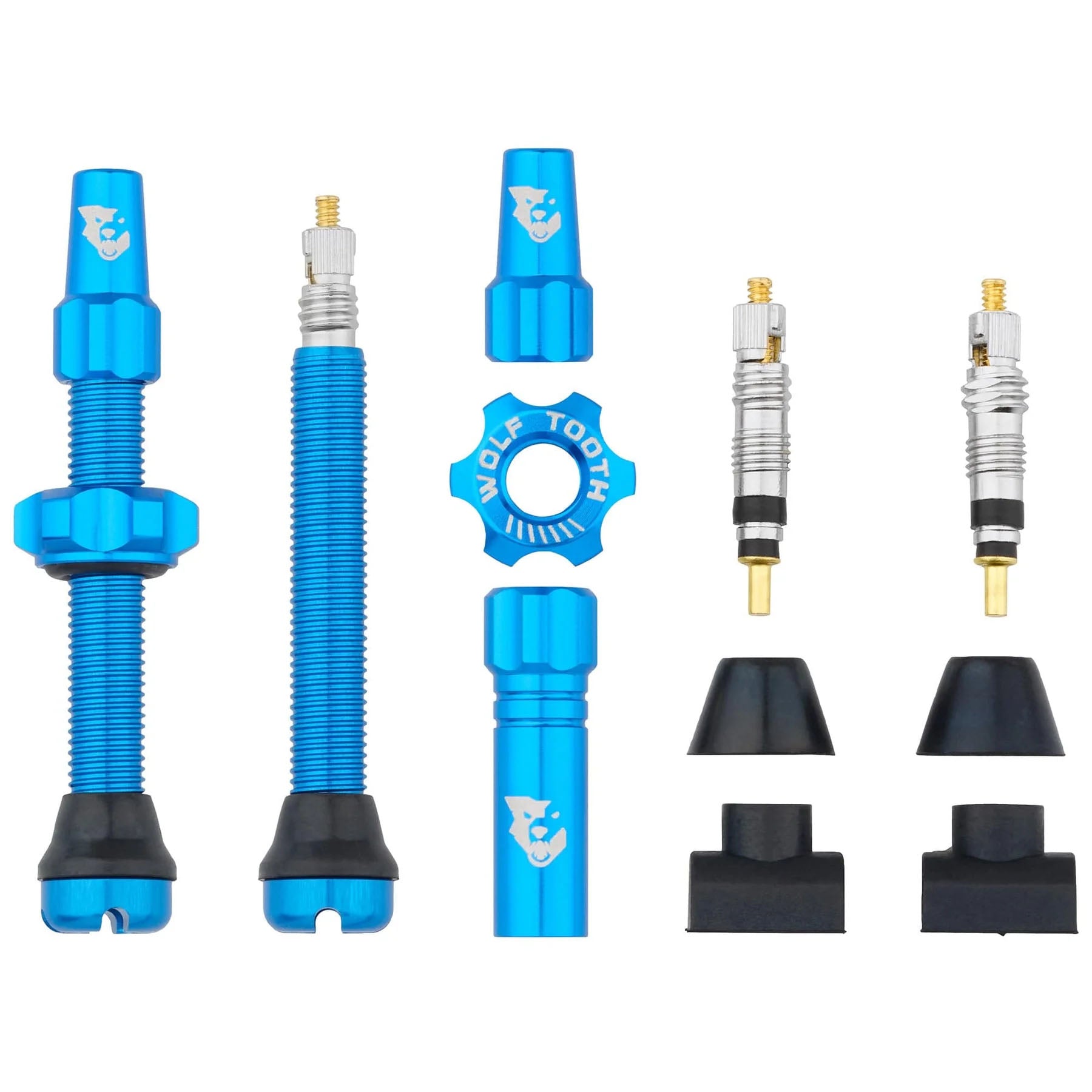 Wolf Tooth Components Tubeless Valve Stem Kit, 44mm, Blue-0