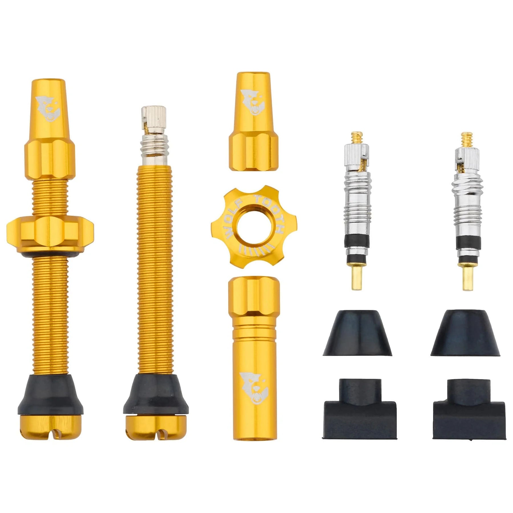 Wolf Tooth Components Tubeless Valve Stem Kit, 44mm, Gold-0