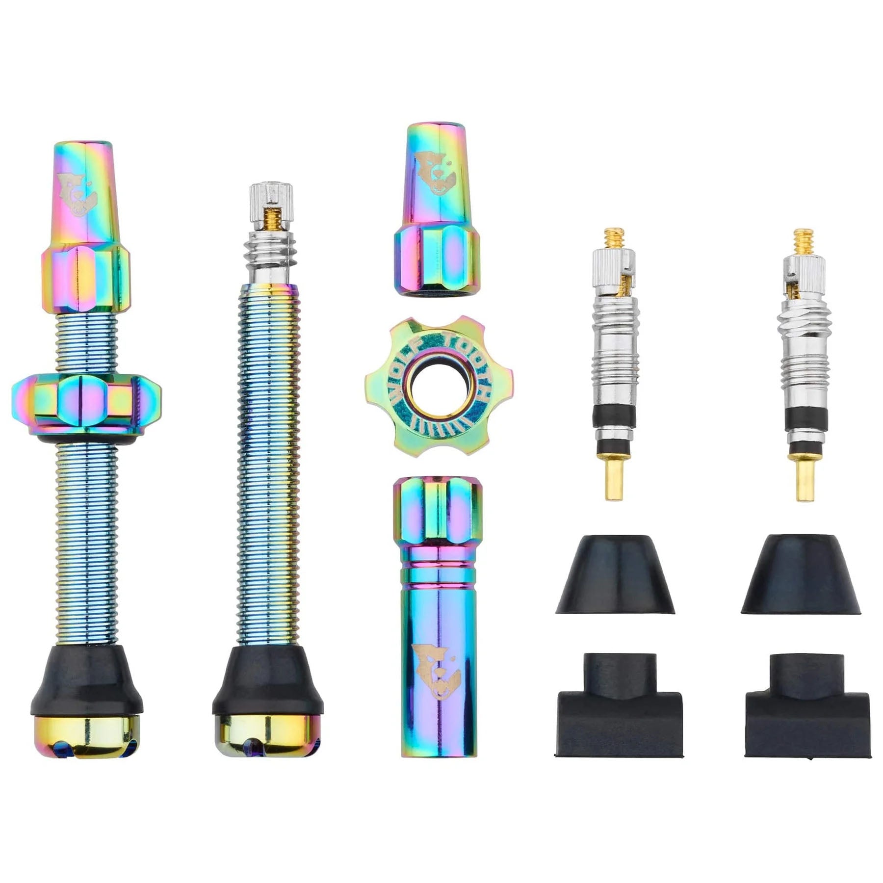 Wolf Tooth Components Tubeless Valve Stem Kit, 44mm, Oil Slick-0
